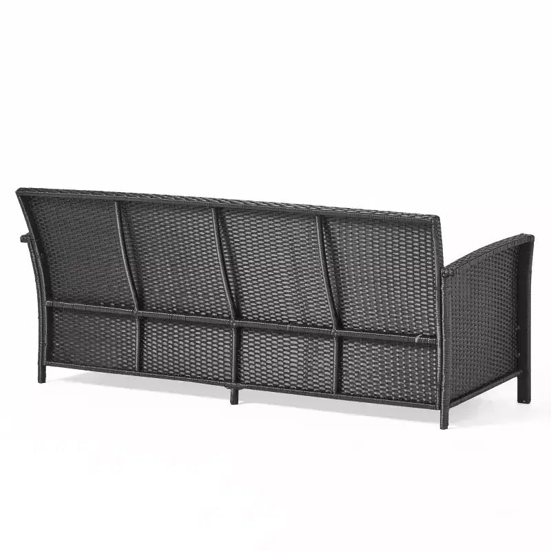 Canapé 3 places d'extérieur en osier avec coussin