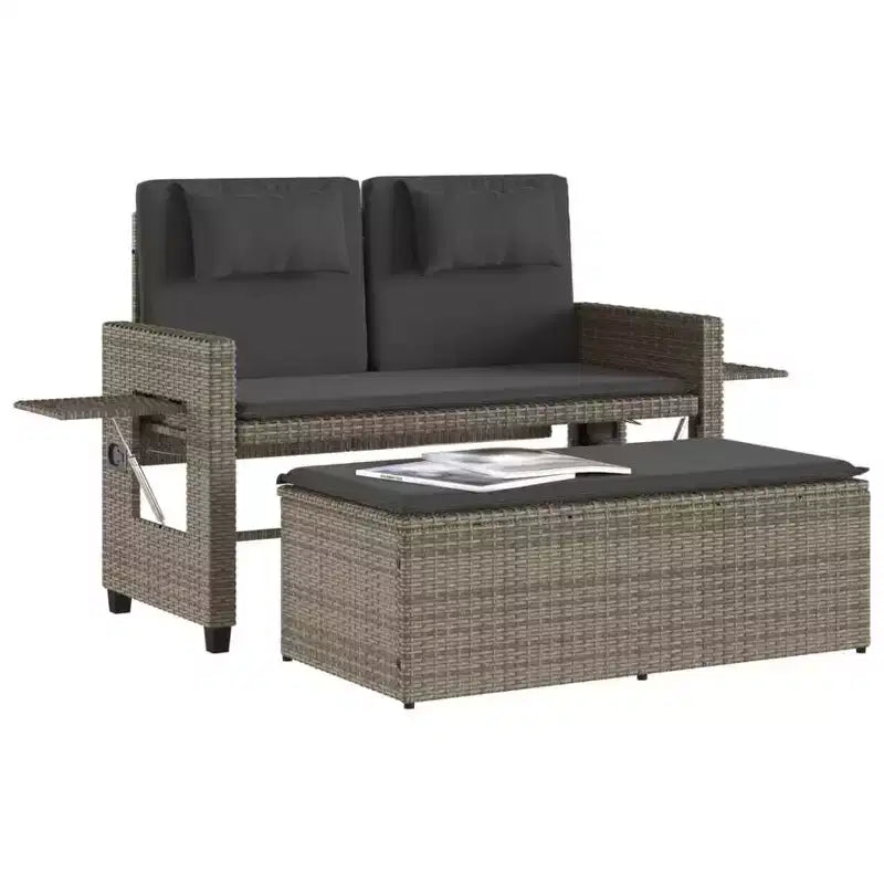 Banc de jardin rembourré de style chaise longue