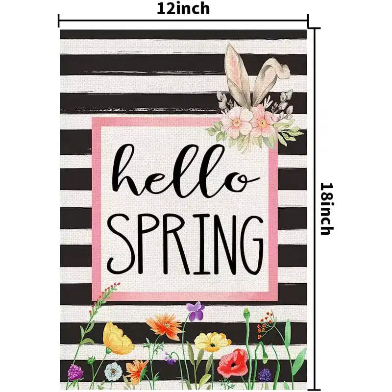 Bonjour les bannières de jardin de printemps Enseignes de fleurs saisonnières Bannières de bienvenue pour patio