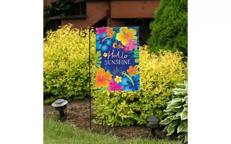 Drapeau de jardin double face printanier, adapté à l'extérieur, accueille le soleil.