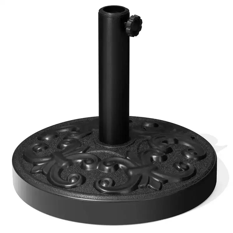 Crestlive Products 30/46lbs Round Patio Umbrella Base Concrete-Filled Floral Pattern