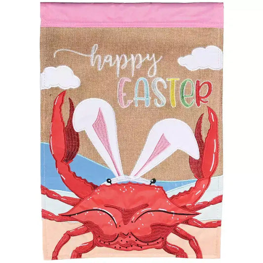 Dicksons Magnolia Garden Happy Easter Crab Red 18 x 13 Polyester Outdoor Garden Flag