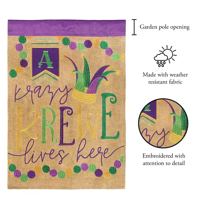 Drapeau de jardin en lin et polyester