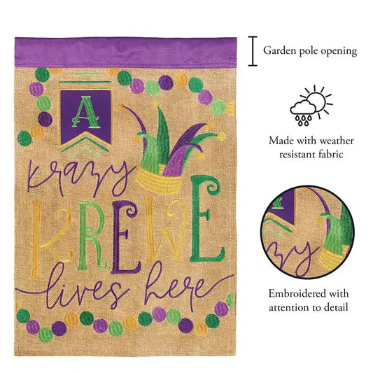 Drapeau de jardin en lin et polyester