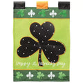 Magnolia Garden Happy St Patrick's Day Shamrocks and Fleur-de-lis 13 x 18 Inch Polyester Garden Flag