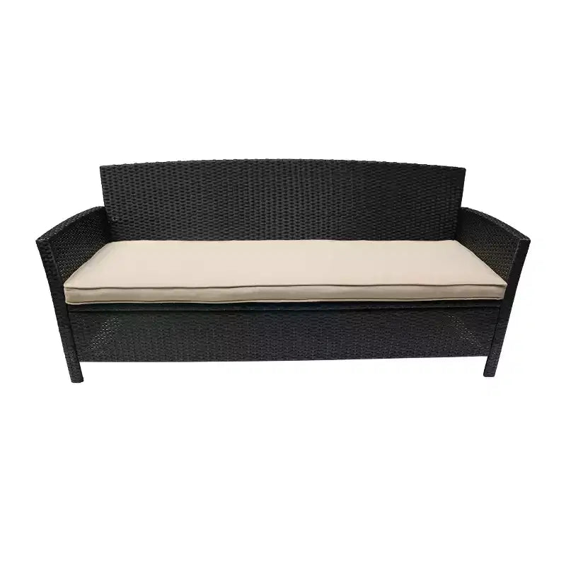 Canapé 3 places d'extérieur en osier avec coussin