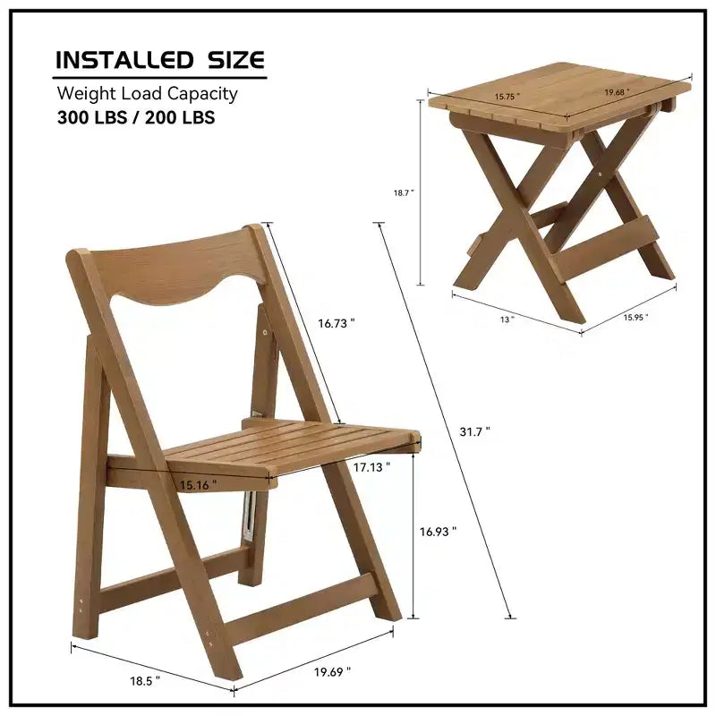 Table et chaises de salle à manger pliantes en polystyrène choc