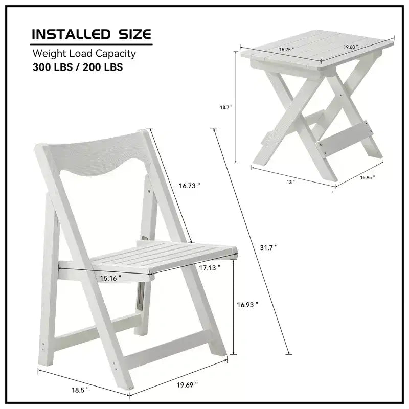 Table et chaises de salle à manger pliantes en polystyrène choc