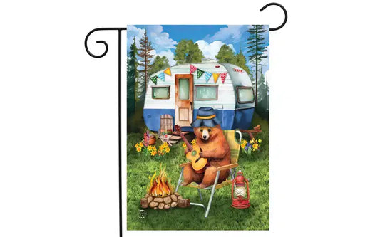 Drapeau de jardin d'été, 12x18 pouces, adapté au camping en plein air.