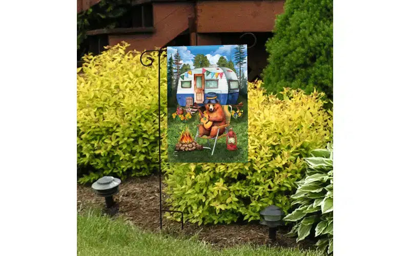 Drapeau de jardin d'été, 12x18 pouces, adapté au camping en plein air.