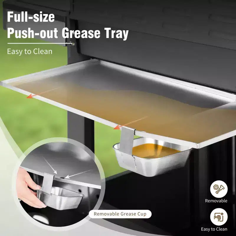 Barbecue à gaz propane 4 feux avec brûleurs latéraux et grille de cuisson en fonte émaillée