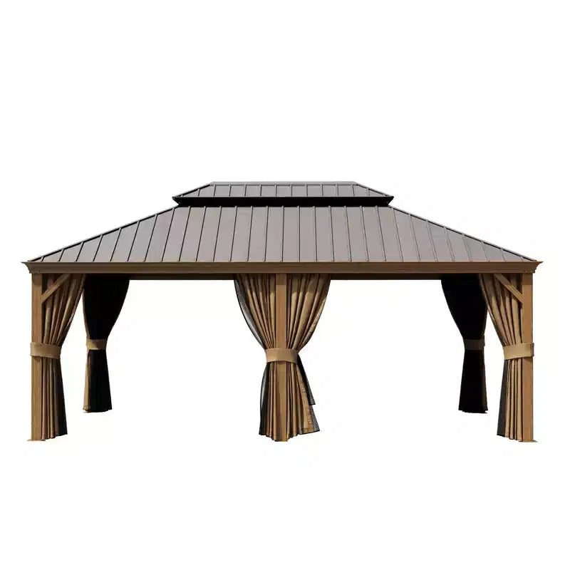 Gazebo en aluminium robuste : Capacité de 2100 livres, résistant au vent (87 km/h) et système de rideaux à triple épaisseur