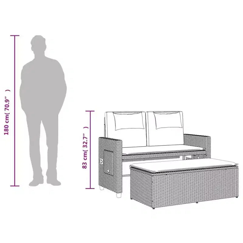 Banc de jardin rembourré de style chaise longue
