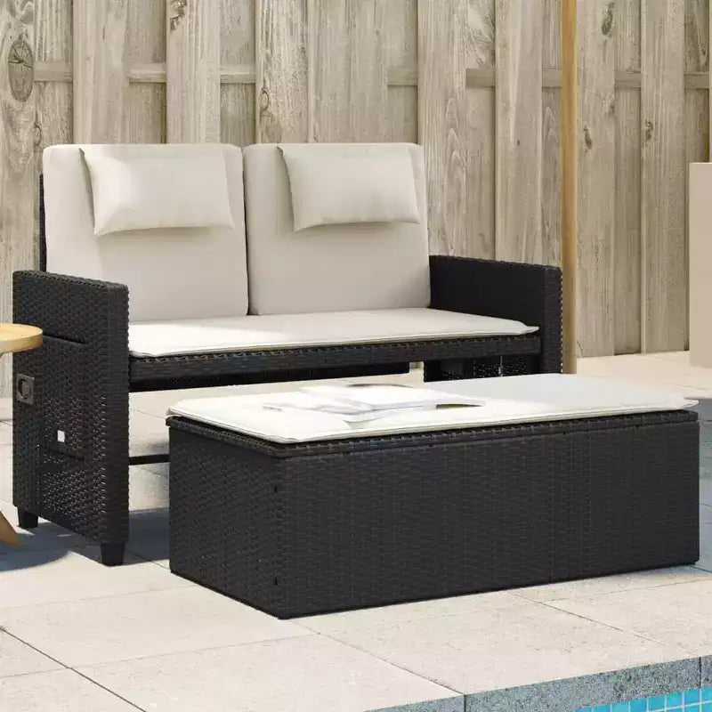 Banc de jardin rembourré de style chaise longue