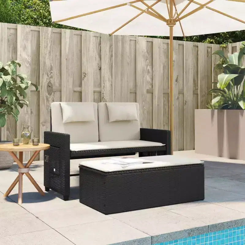 Banc de jardin rembourré de style chaise longue