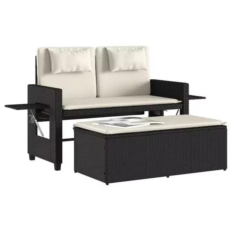 Banc de jardin rembourré de style chaise longue