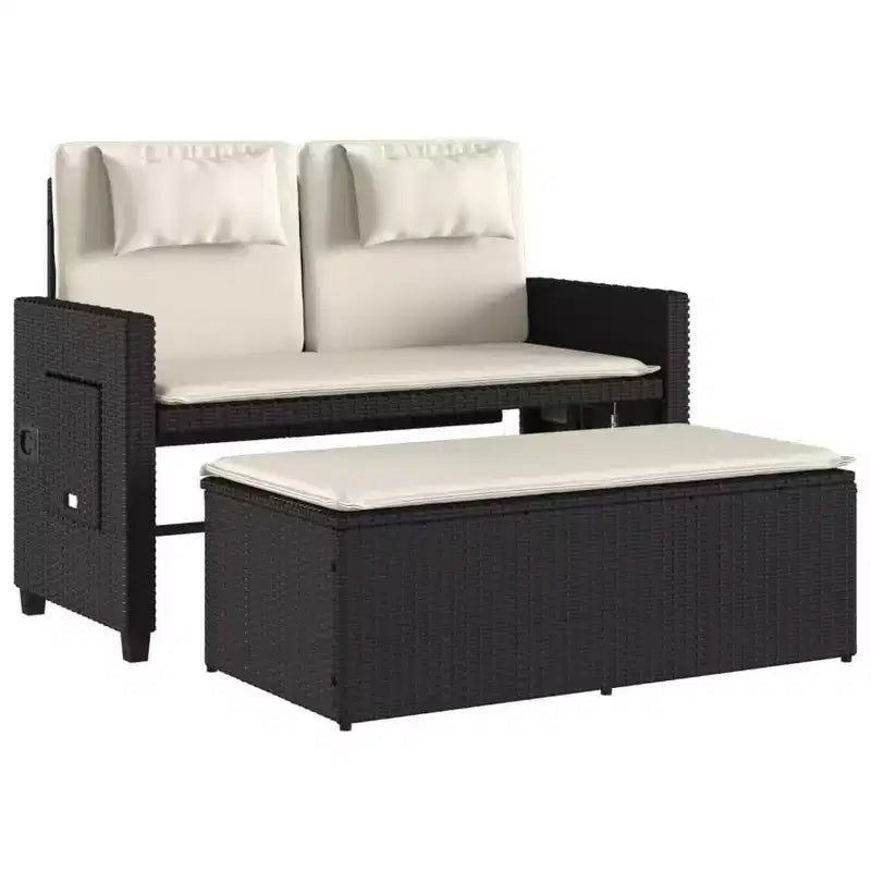 Banc de jardin rembourré de style chaise longue