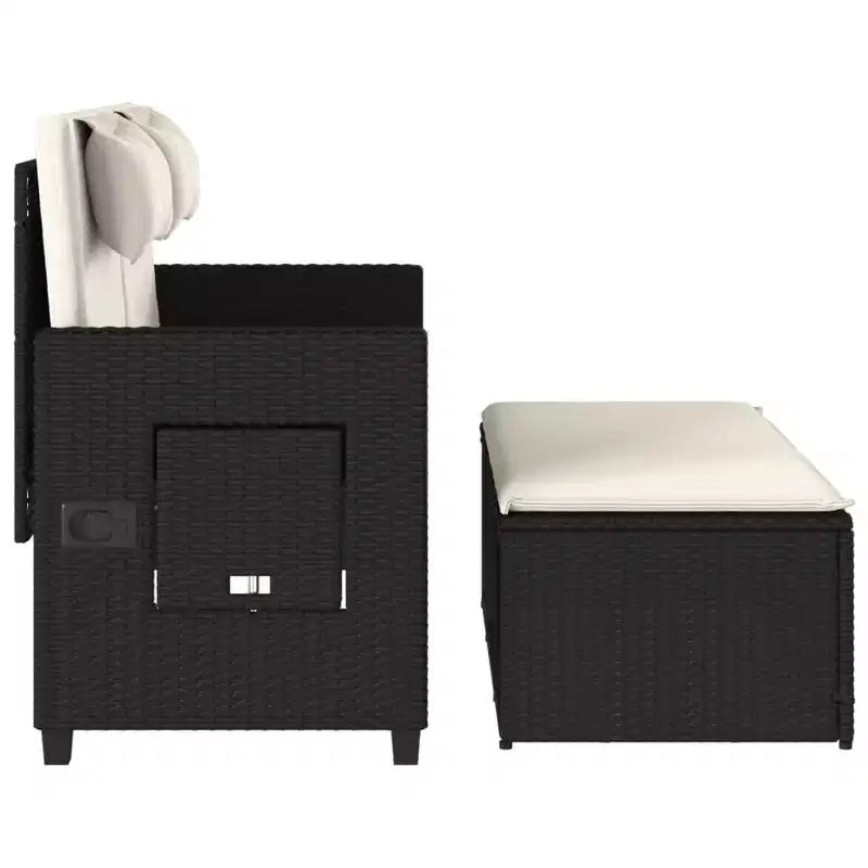 Banc de jardin rembourré de style chaise longue