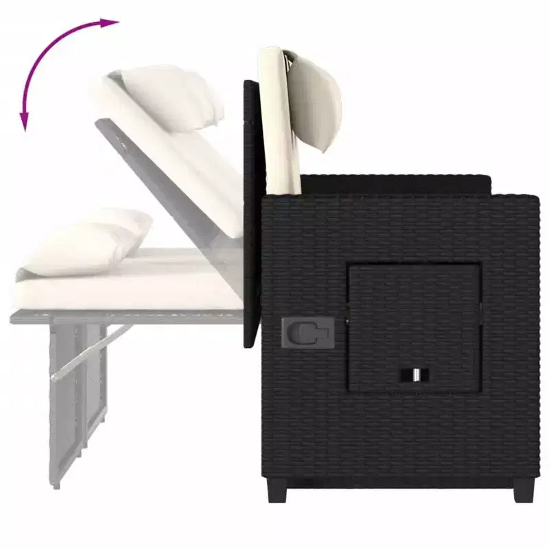 Banc de jardin rembourré de style chaise longue