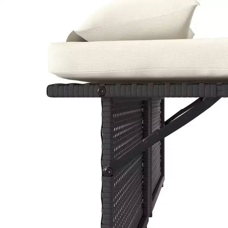 Banc de jardin rembourré de style chaise longue