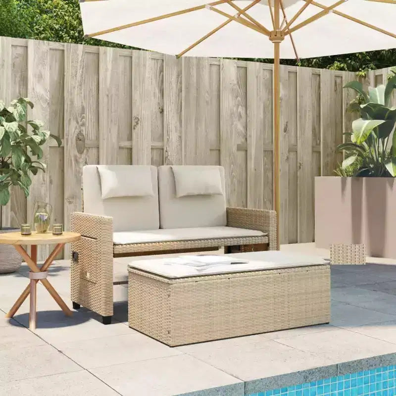 Banc de jardin rembourré de style chaise longue
