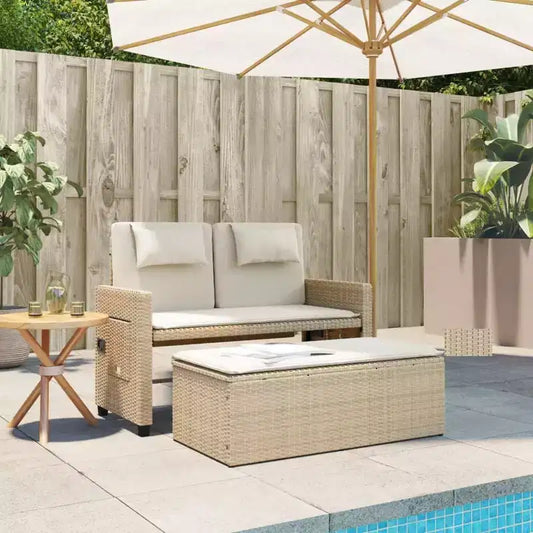 Banc de jardin rembourré de style chaise longue