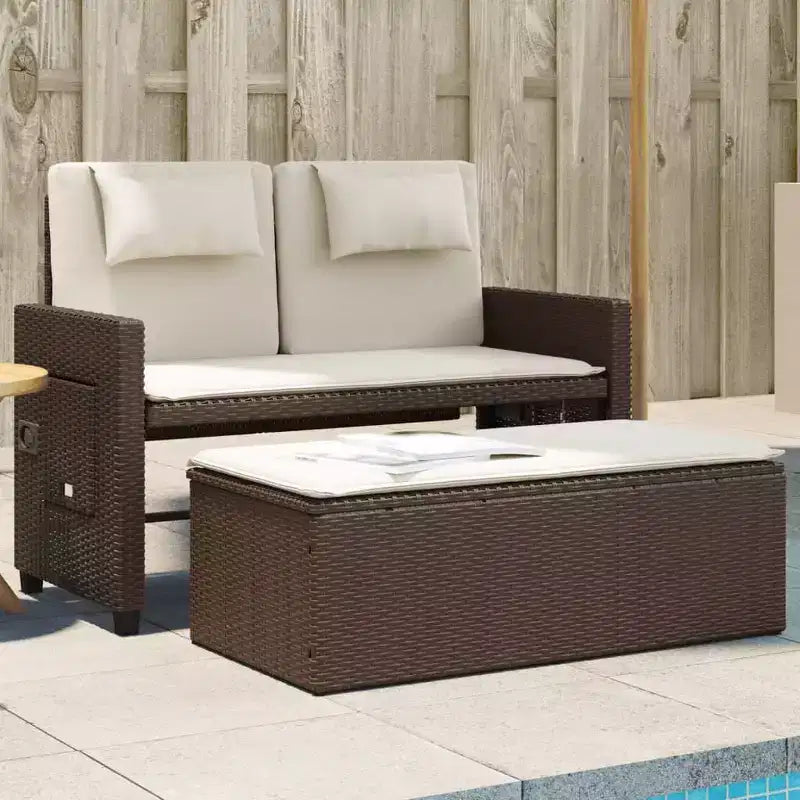 Banc de jardin rembourré de style chaise longue