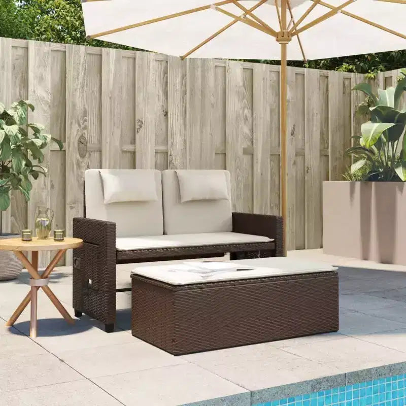 Banc de jardin rembourré de style chaise longue