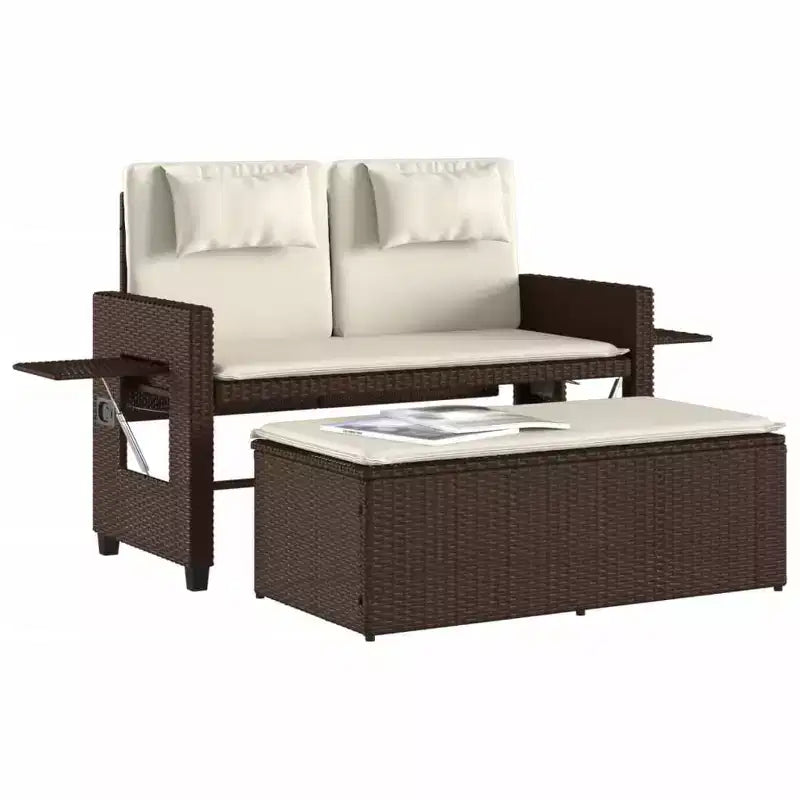 Banc de jardin rembourré de style chaise longue