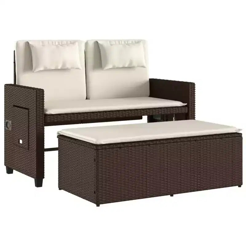 Banc de jardin rembourré de style chaise longue
