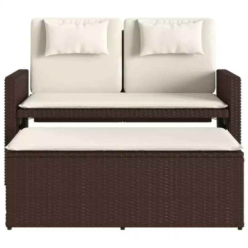 Banc de jardin rembourré de style chaise longue