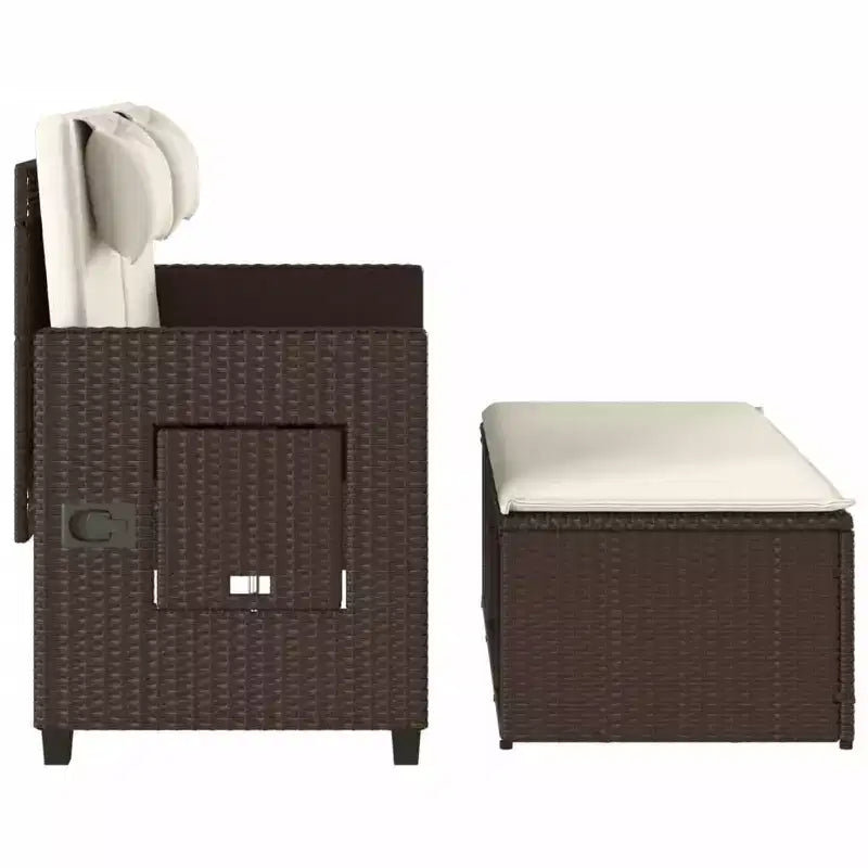 Banc de jardin rembourré de style chaise longue