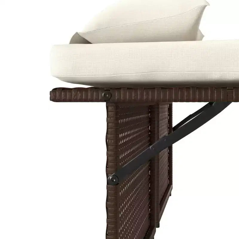 Banc de jardin rembourré de style chaise longue
