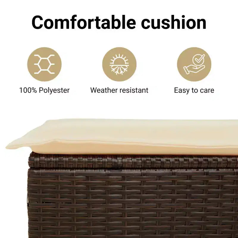 Banc de jardin rembourré de style chaise longue
