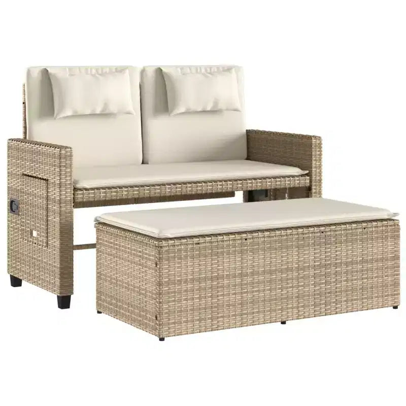 Banc de jardin rembourré de style chaise longue