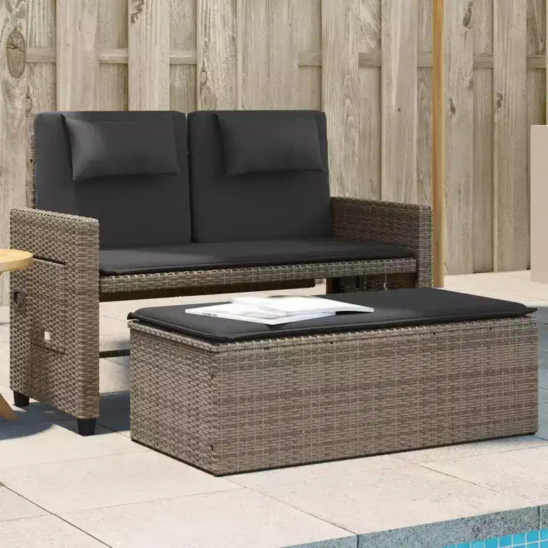 Banc de jardin rembourré de style chaise longue