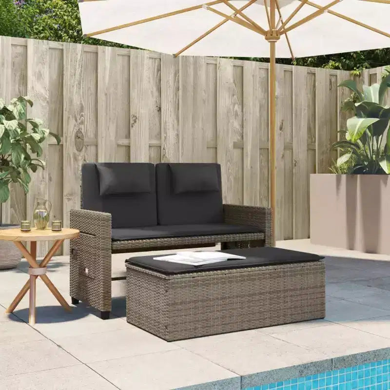 Banc de jardin rembourré de style chaise longue