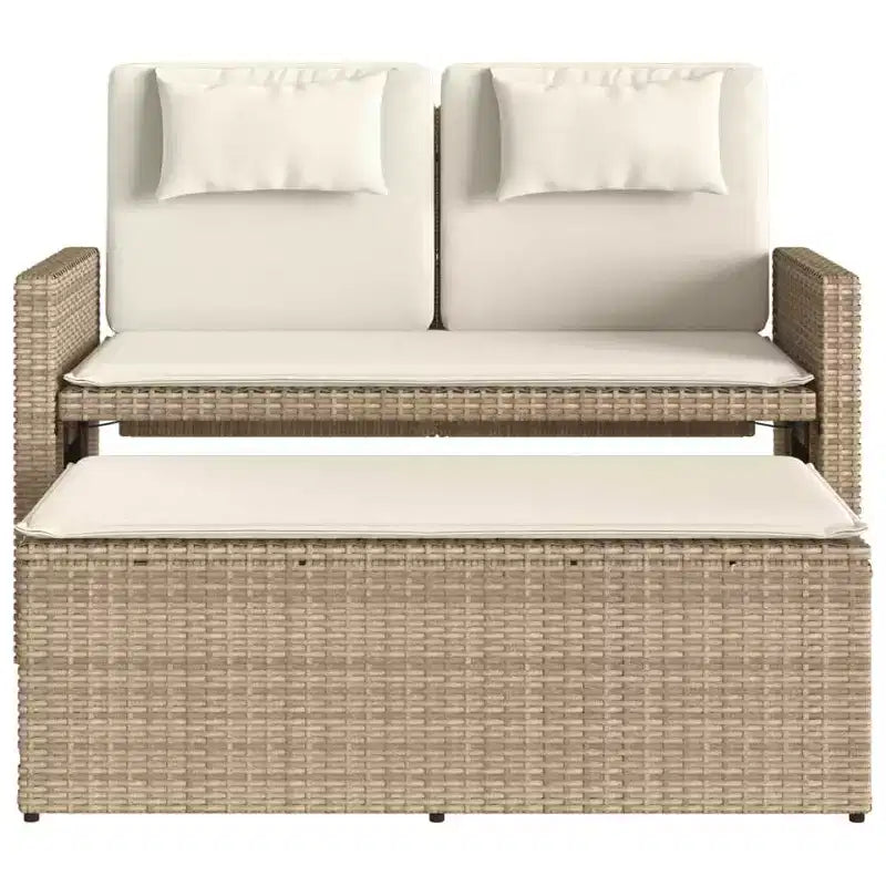 Banc de jardin rembourré de style chaise longue