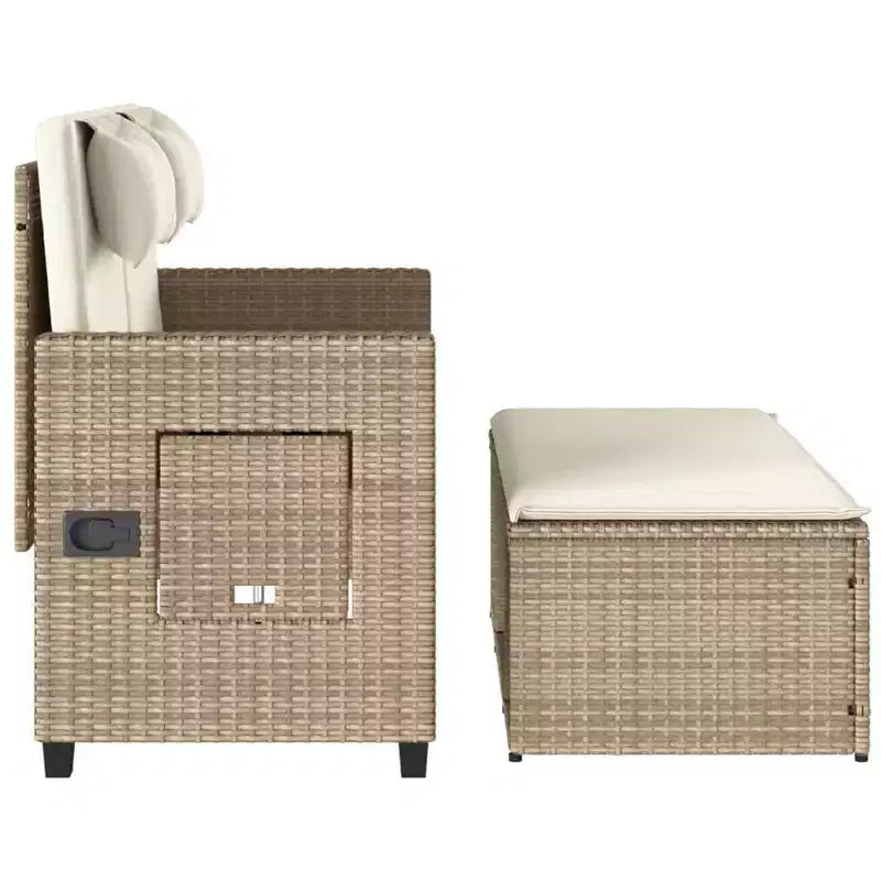 Banc de jardin rembourré de style chaise longue