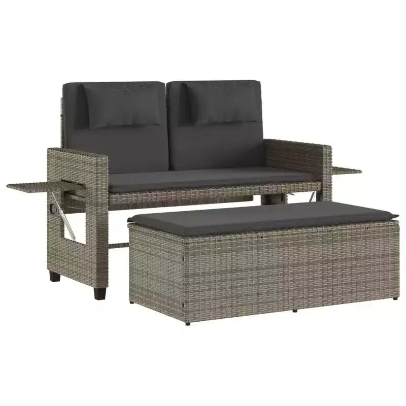 Banc de jardin rembourré de style chaise longue