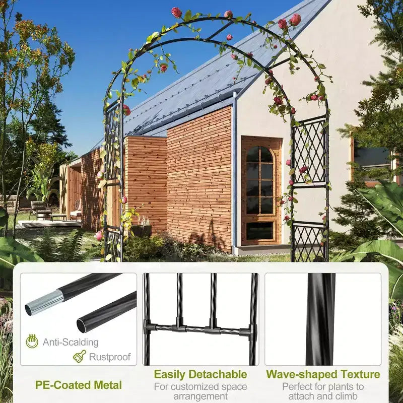 Arche de jardin en métal pour plantes grimpantes