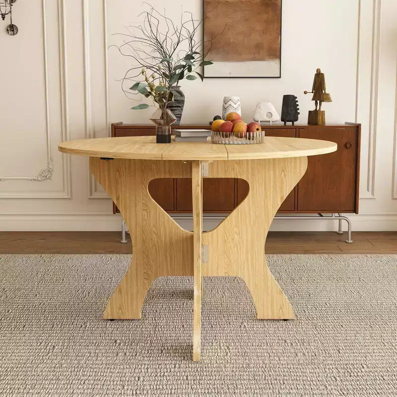 Table à manger pliable de 43 pouces en placage de chêne sauvage