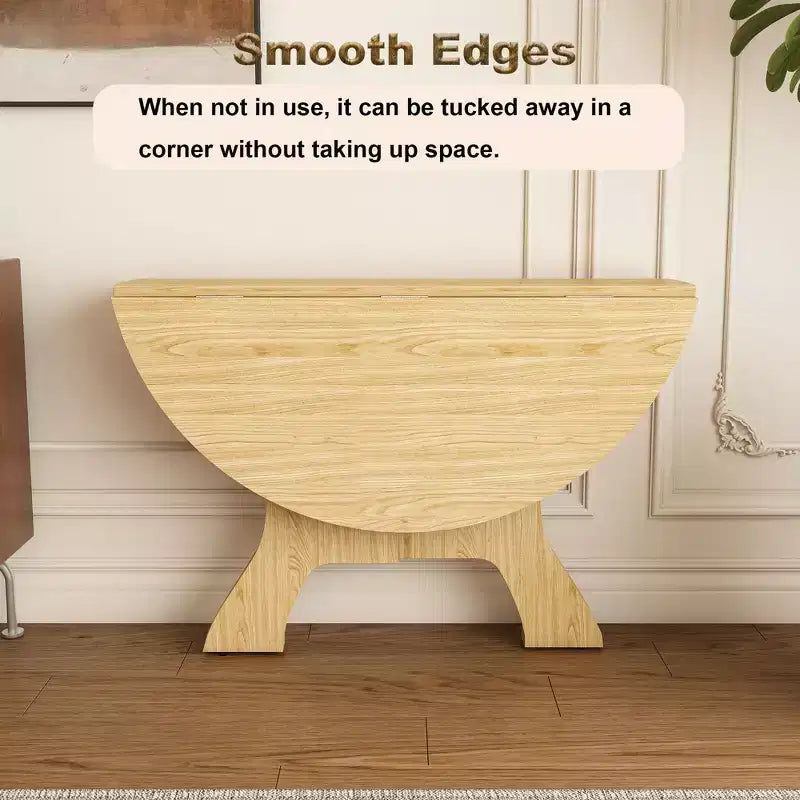 Table à manger pliable de 43 pouces en placage de chêne sauvage
