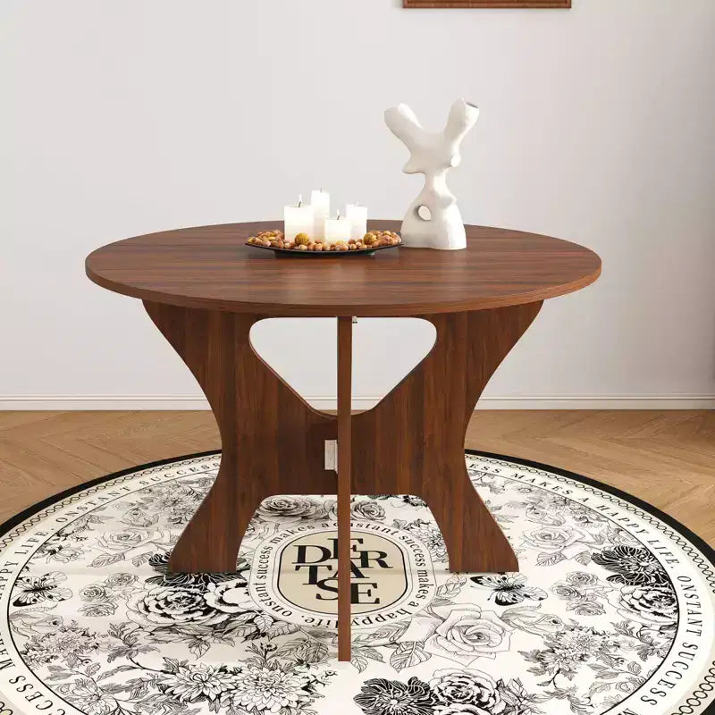 Table à manger pliable de 43 pouces en placage de chêne sauvage