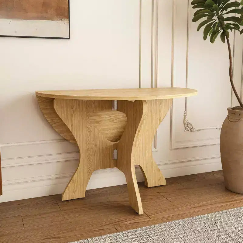 Table à manger pliable de 43 pouces en placage de chêne sauvage