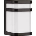Progress Lighting Valera 1-Light LED Wall Lantern, Brushed Nickel, Matte White Acrylic Shade